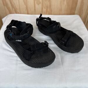 Teva Men's Hurricane Black Sandals Size Adjustable Straps Outdoor, Fishing